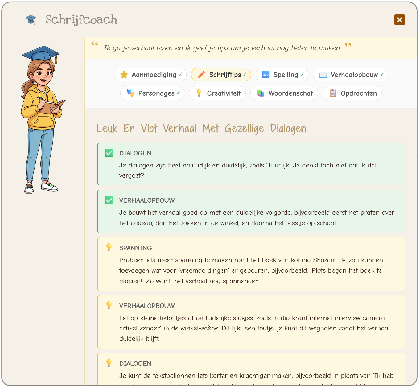 AI Coach feedback dialoog