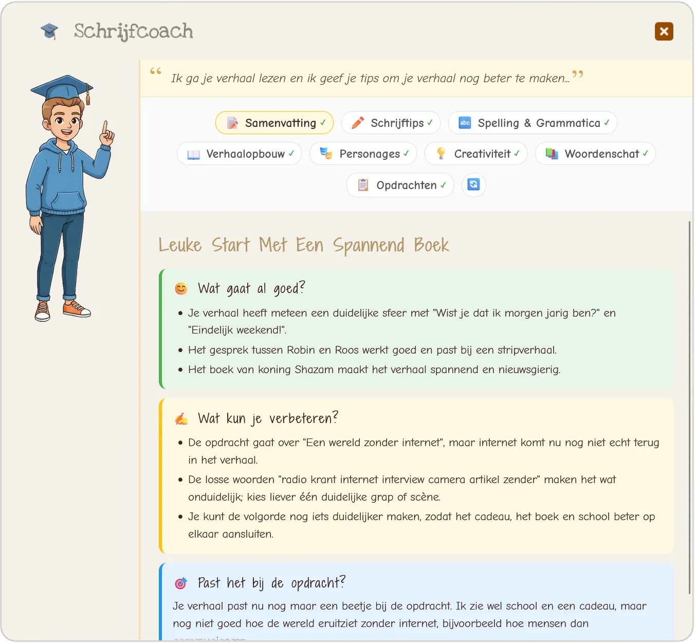 AI Coach feedback dialoog